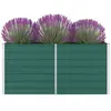 vidaXL Jardinière 160 x 80 x 77 cm Acier galvanisé Vert