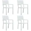 vidaXL Chaises de jardin 4 pcs Blanc PEHD Aspect de bois