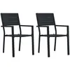 vidaXL Chaises de jardin 2 pcs Noir PEHD Aspect de bois