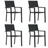 vidaXL Vidaxl Chaises De Jardin Lot De 4 Noir Pehd Aspect De Bois