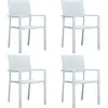 vidaXL Chaises de jardin 4 pcs Blanc Plastique Aspect de rotin