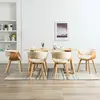 vidaXL Chaises de salle à manger 6 pcs Crème Bois courbé et similicuir