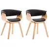 vidaXL Chaises à manger lot de 2 noir bois courbé et similicuir