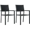 vidaXL Vidaxl Chaises De Jardin Lot De 2 Noir Plastique Aspect De Rotin