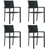 vidaXL Chaises de jardin 4 pcs Noir Plastique Aspect de rotin