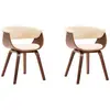 vidaXL Chaises à manger lot de 2 crème bois courbé et similicuir