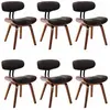vidaXL Chaises à manger lot de 6 gris bois courbé et tissu