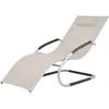 vidaXL Chaise longue avec oreiller Aluminium et textilène Crème