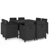 vidaXL Salon de jardin 9 pcs avec coussins Résine tressée Noir