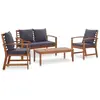vidaXL Salon de jardin 4 pcs avec coussins Bois d'acacia solide