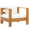 vidaXL Chaise de jardin avec coussin Crème Bois d'acacia solide