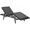 vidaXL Chaise longue avec coussin Résine tressée Gris