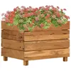 vidaXL Lit surélevé 50x40x38 cm Bois massif de teck et acier