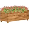 vidaXL vidaXL Lit surélevé 100x40x38 cm bois de teck recyclé et acier