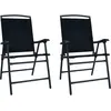 vidaXL Chaises de jardin pliables 2 pcs Textilène Noir