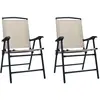 vidaXL Chaises de jardin pliables 2 pcs Textilène Crème