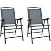 vidaXL Chaises de jardin pliables 2 pcs Textilène Gris