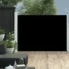 Auvent latéral rétractable de patio 120x500 cm Noir vidaXL