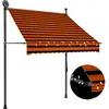 vidaXL Auvent manuel rétractable avec LED 150 cm Orange et marron