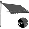 vidaXL Auvent manuel rétractable avec LED 300 cm Anthracite