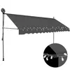 vidaXL Auvent manuel rétractable avec LED 350 cm Anthracite