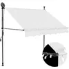 vidaXL Auvent manuel rétractable avec LED 150 cm Crème