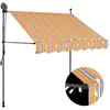 vidaXL Auvent manuel rétractable avec LED 150 cm Jaune et bleu