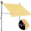 vidaXL Auvent manuel rétractable avec LED 100 cm Blanc et orange