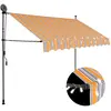 vidaXL Auvent manuel rétractable avec LED 250 cm Jaune et bleu