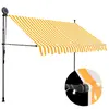 vidaXL Auvent manuel rétractable avec LED 300 cm Blanc et orange