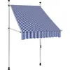 vidaXL Auvent rétractable manuel 100 cm Rayures bleues et blanches