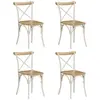 vidaXL Chaises à dossier croisé lot de 4 blanc bois de manguier massif