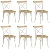vidaXL Chaises à dossier croisé lot de 6 blanc bois de manguier massif