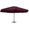 vidaXL Parasol d'extérieur avec mât en aluminium 600 cm Bordeaux