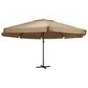 vidaXL Parasol d'extérieur avec mât en aluminium 600 cm Taupe
