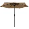 vidaXL Parasol avec LED et mât en aluminium 270 cm Taupe