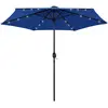 vidaXL Parasol avec LED et mât en aluminium 270 cm Bleu azuré
