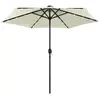 vidaXL Parasol de jardin et lumières LED mât en aluminium blanc sable