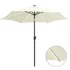vidaXL Parasol avec LED et mât en aluminium 300 cm Blanc sable
