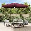 vidaXL Parasol d'extérieur avec mât en acier 300 cm Rouge bordeaux