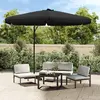 vidaXL Parasol d'extérieur avec mât en acier 300 cm Noir