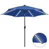 vidaXL Parasol avec LED et mât en aluminium 300 cm Bleu azuré