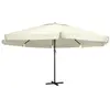 vidaXL Vidaxl Parasol De Jardin Avec Mât En Aluminium 600 Cm Blanc Sable