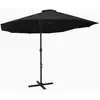 Parasol d'extérieur et poteau en aluminium 460 x 270 cm Noir Vidaxl Noir