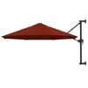 vidaXL Parasol mural avec mât en métal 300 cm Terre cuite