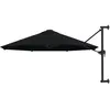 vidaXL Parasol mural avec mât en métal 300 cm Noir