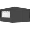 vidaXL Tente de réception et parois latérales 4x4 m Anthracite 90 g/m²