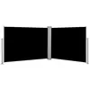 vidaXL Auvent latéral rétractable Noir 100 x 1000 cm