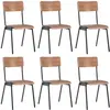 vidaXL Vidaxl Chaises De Salle À Manger 6 Pcs Marron Contreplaqué