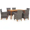 vidaXL Mobilier à dîner 7 pcs résine tressée et bois d'acacia gris